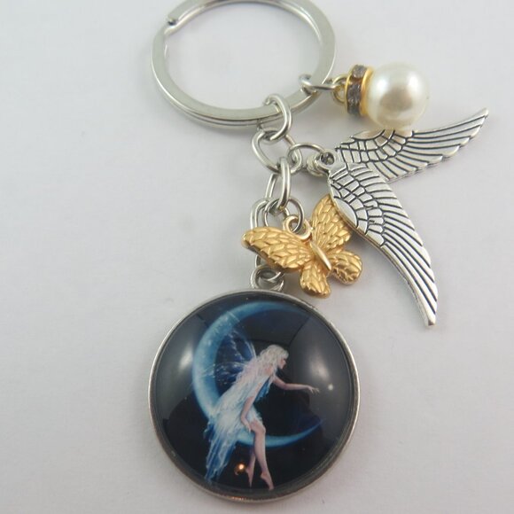 Angel Keychain Angel Bag Charm Angel Purse Accessory Key Ring Angel Key Chain - Picture 1 of 4
